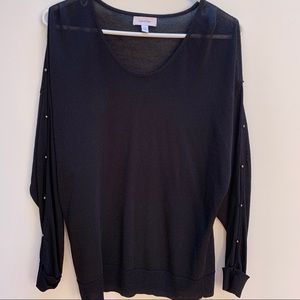 Calvin Klein Open Shoulder Black Sweater